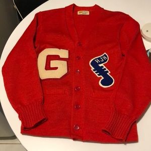 Vintage Puritan “Natch” wool letterman sweater.